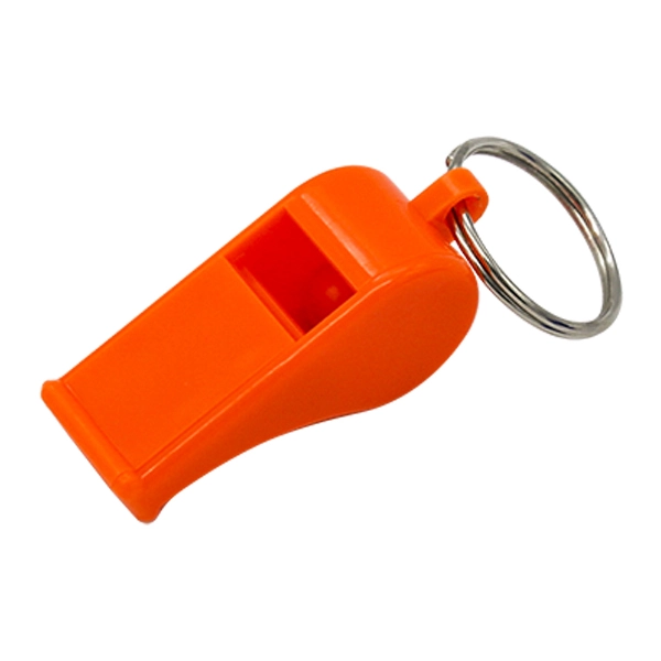 Plastic Whistle Key Chain Orange