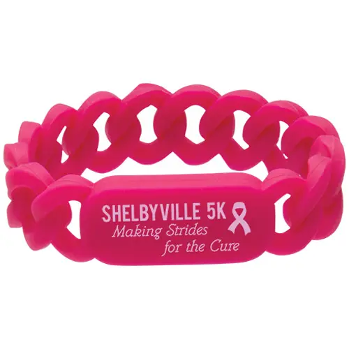 Silicone Link Wristband Pink