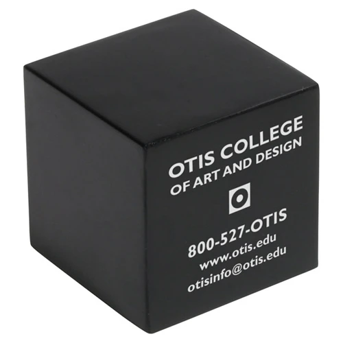 Cube Stress Reliever with Four Color Imprint Black