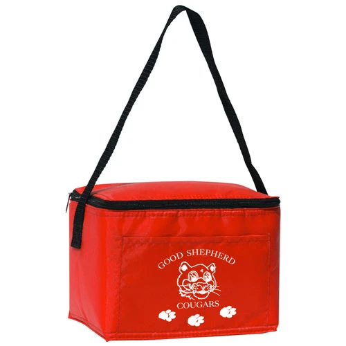 Non-Woven Six Pack Cooler Red