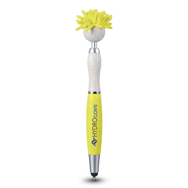 Moptoppers®Wheat Straw Screen Cleaner with Stylus Pen Yellow