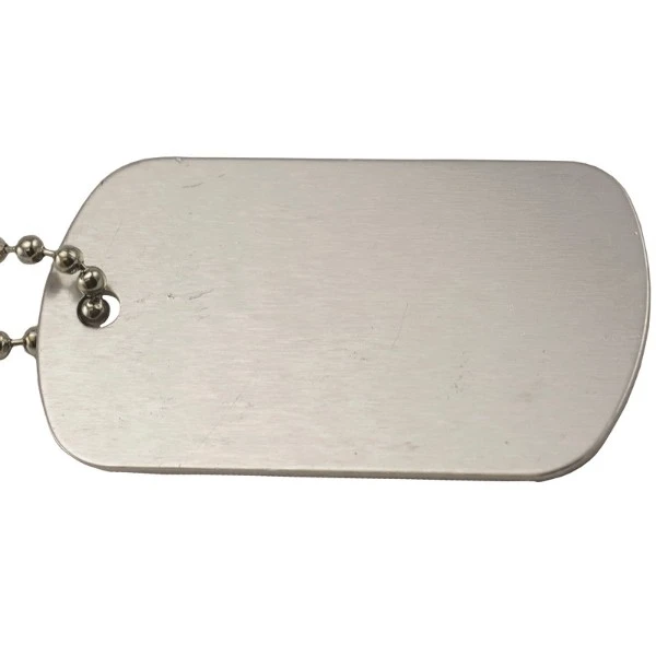 Anodized Engraved Aluminum Dog Tag Silver