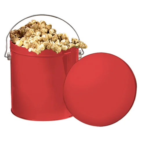 1 Gallon Gift Tin with Caramel Popcorn Red