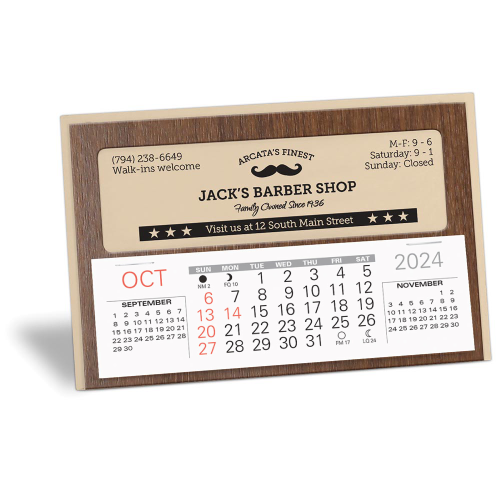 Window Desk Calendar Dark Woodgrain