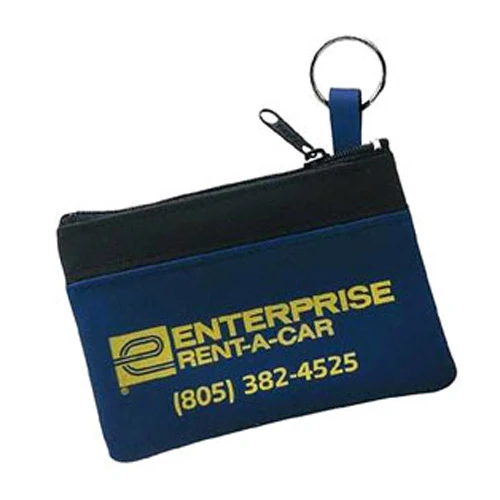 Coin & Key Zippered Pouch Blue