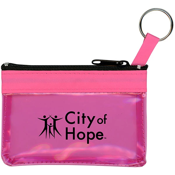 Translucent Vinyl Coin and Key Zippered Pouch