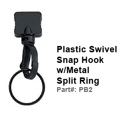 Neoprene Lanyard Plastic Swivel Snap Hook w/Metal Split-Ring (PB2)