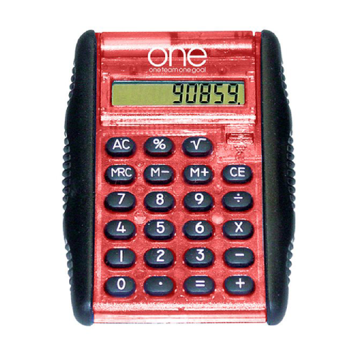 Flip Calculator Frosted Red