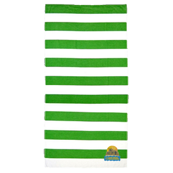 Cabana Stripe Beach Towel Lime-White