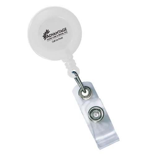 Round Secure-A-Badge with Alligator Clip White
