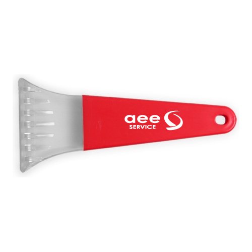 Two Piece Ice Scraper Clear/Red