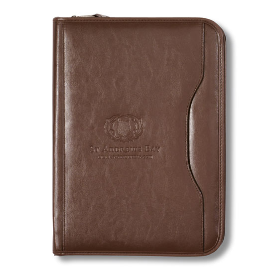 Deluxe Executive Vintage Leather Padfolio Brown