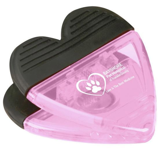 Heart Power Clip Translucent Pink