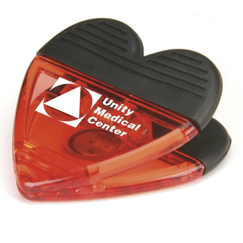 Heart Power Clip Translucent Red