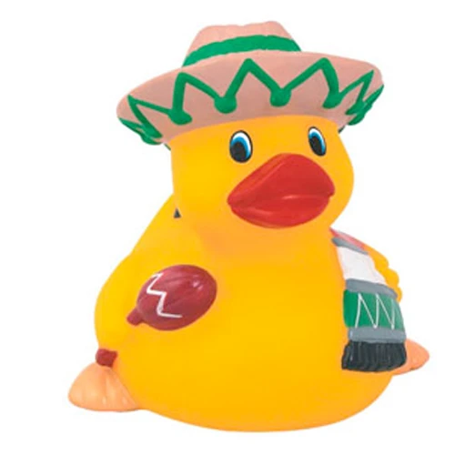 Rubber Viva La Mexico Duck Yellow Duck / Hat w/Green Trim