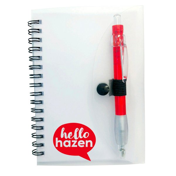 Spiral Notepad with Pen Frosted White