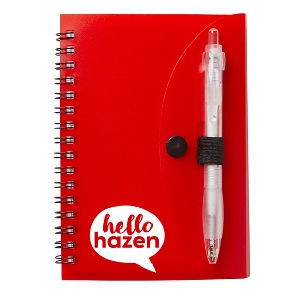 Spiral Notepad with Pen Red