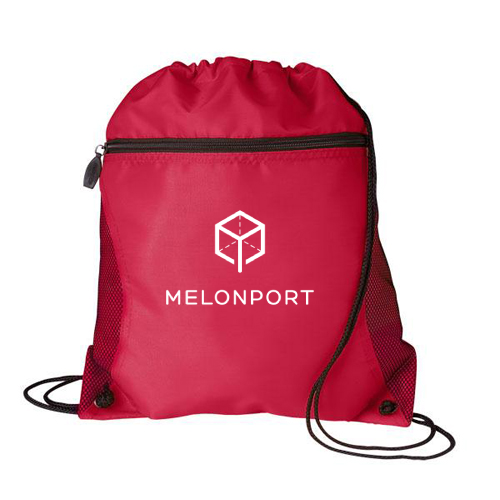 Mesh Pocket Drawcord Sport Pack Backpack Red