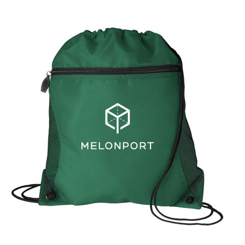Mesh Pocket Drawcord Sport Pack Backpack Forest Green