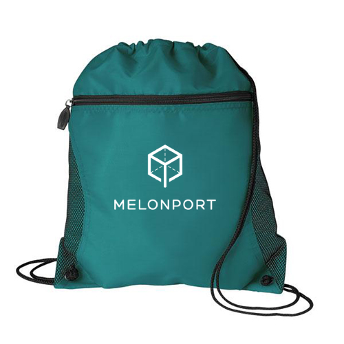 Mesh Pocket Drawcord Sport Pack Backpack Teal