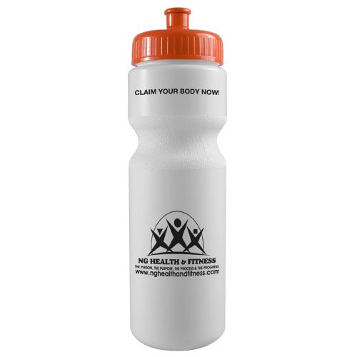 Bike Bottle (28 oz ) White/Orange