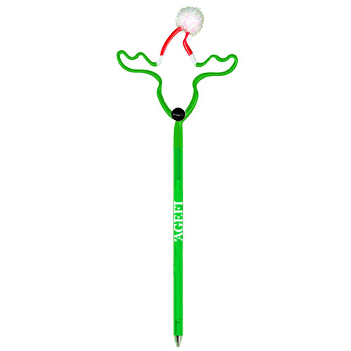 Reindeer With Santa Hat Pen Translucent Medium Green