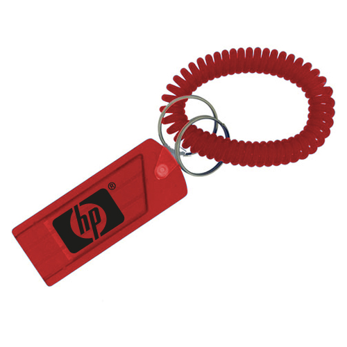 Translucent Flat Whistle Wrist Coil Red