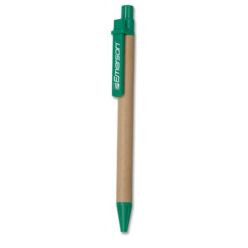 Custom Eco Paper Barrel Pen Natural/Green
