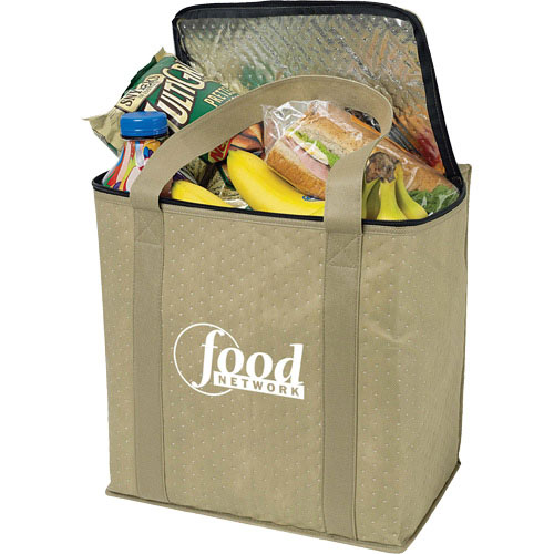 Zippered Insulated Custom Grocery Tote Bag 