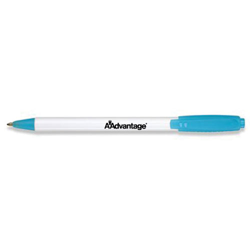 Papermate Sport Retractable Pen White Barrel Translucent Turquoise