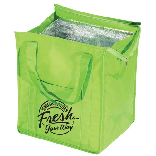 Insulated Grocery Tote Lime Green